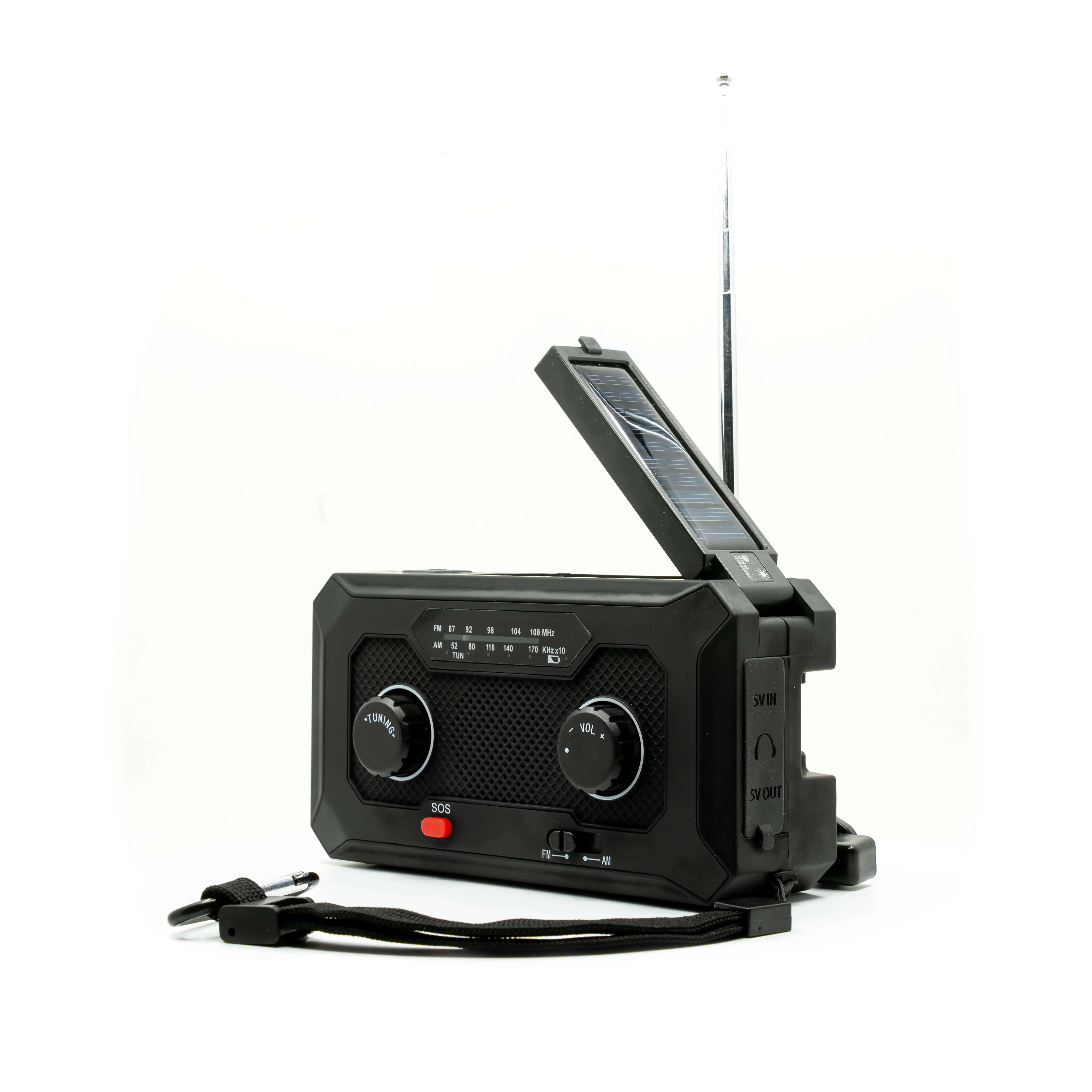 Vevradio 4000 mAh - Multifunktionell med solcell och powerbank